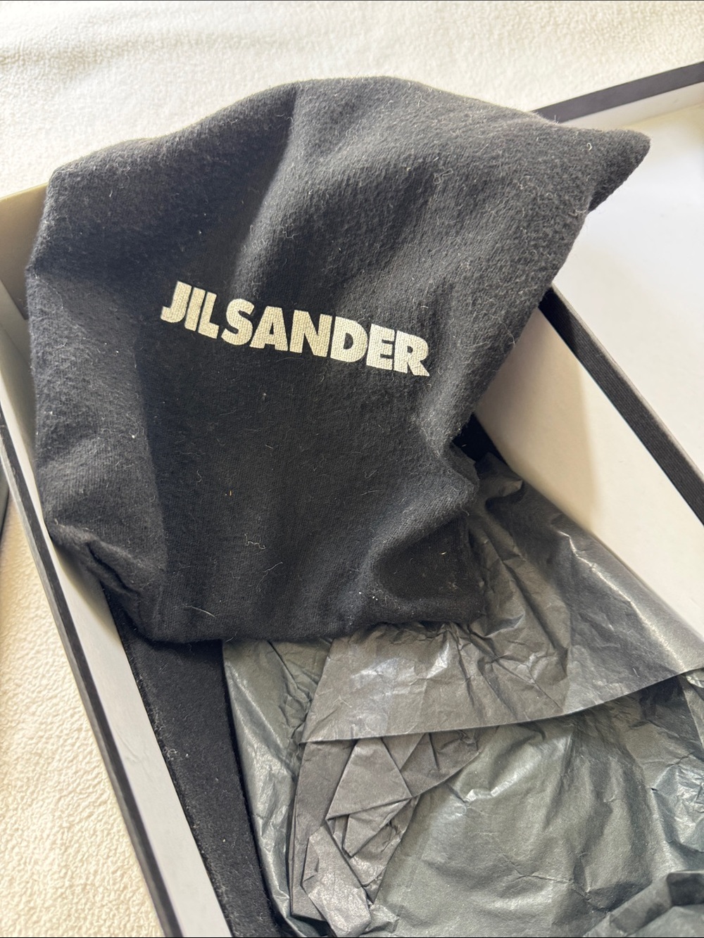 Jil Sander Navy Blue Leather Square-Toe Mid Heel Pumps - Picture 2 of 8